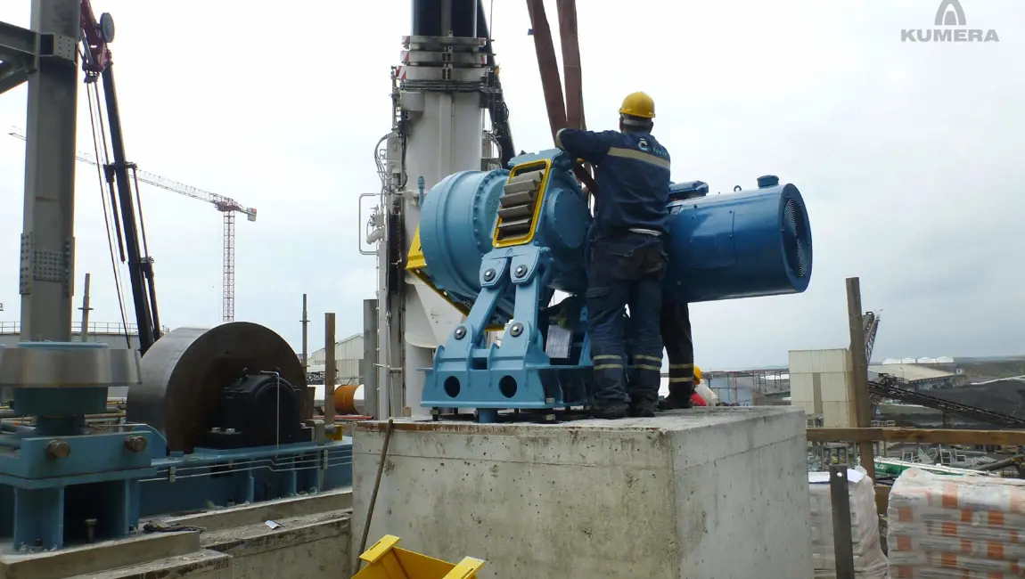 Kumera Girth Gears for Drum Drives. Kumera girth gear can be single or double pinion driven. Pinions are manufactured as a single part with an integrated shaft; however, the pinion can be separated and mounted on a separate shaft, supported by bearings, or, on the output shaft of the main gear unit.