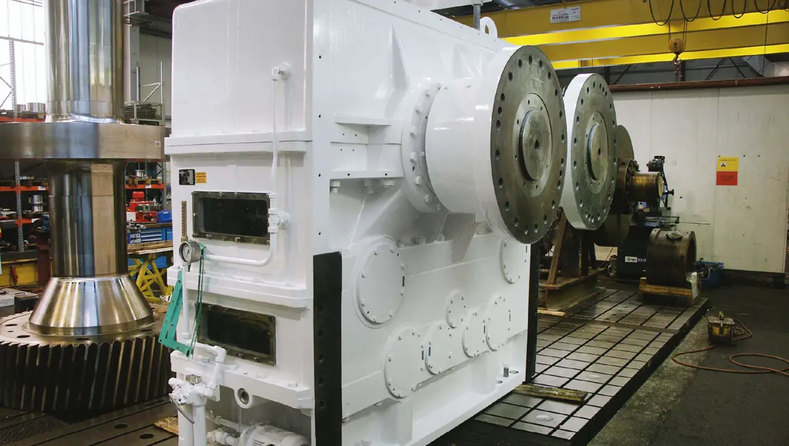 Kumera Custom Built Heavy-Duty Gearboxes for food processing industry. Kumera Pulp press gearbox