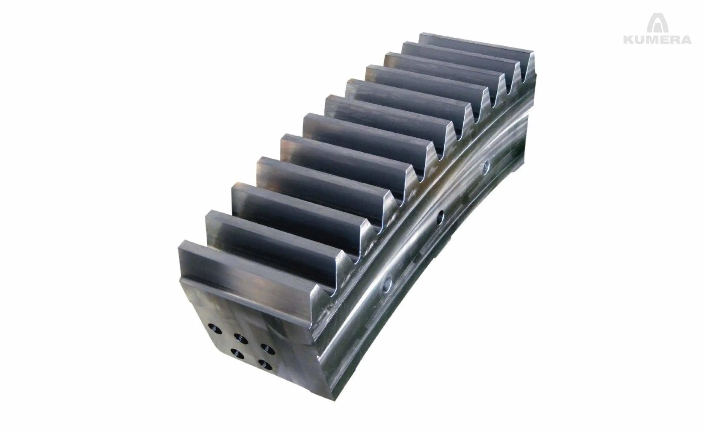 Kumera Girth Gears for Drum Drives. Kumera girth gear can be single or double pinion driven. Pinions are manufactured as a single part with an integrated shaft; however, the pinion can be separated and mounted on a separate shaft, supported by bearings, or, on the output shaft of the main gear unit.