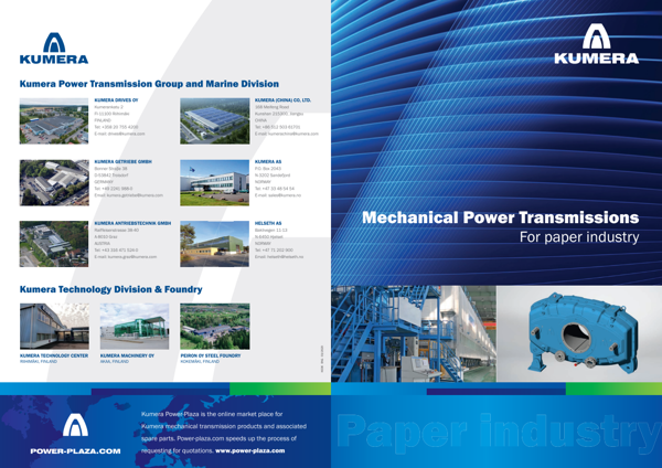 Kumera Mechanical Power Transmissions for Paper industry (English) – PDF preview