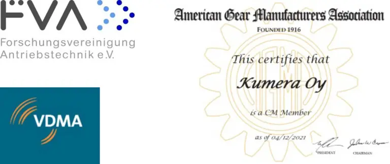 Kumera - Industrial Gearbox Service Maintenance - Certifications and Quality Memberships